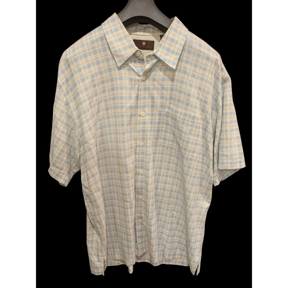 Toscano Mens Short Sleeve Button Up Casual Silk/Rayon‎ XL Hawaiian